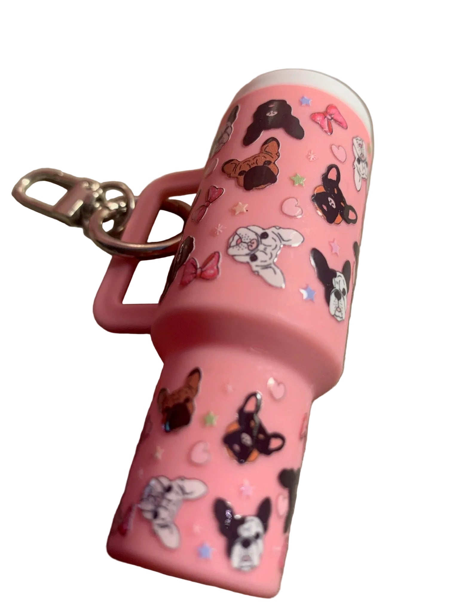 Pink Tumbler Keychain Chapstick Holder – French Bulldog Lip Balm Holder