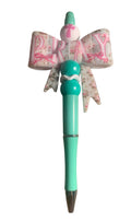 Pray Floral Bow Beaded Pen – Faith Inspired ✝️💗