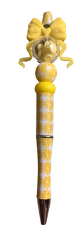 Lemon Beaded Pen with Bow & Charm 🍋💛