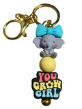 You Grow Girl Elephant Keychain 🌸🐘