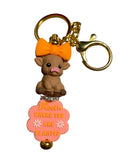 Bloom Where You Are Planted Highland Cow Keychain 🌼🐄